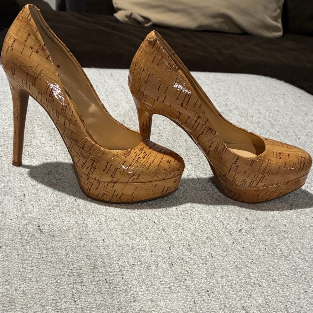 Gianni Bini Cork Tan Heels